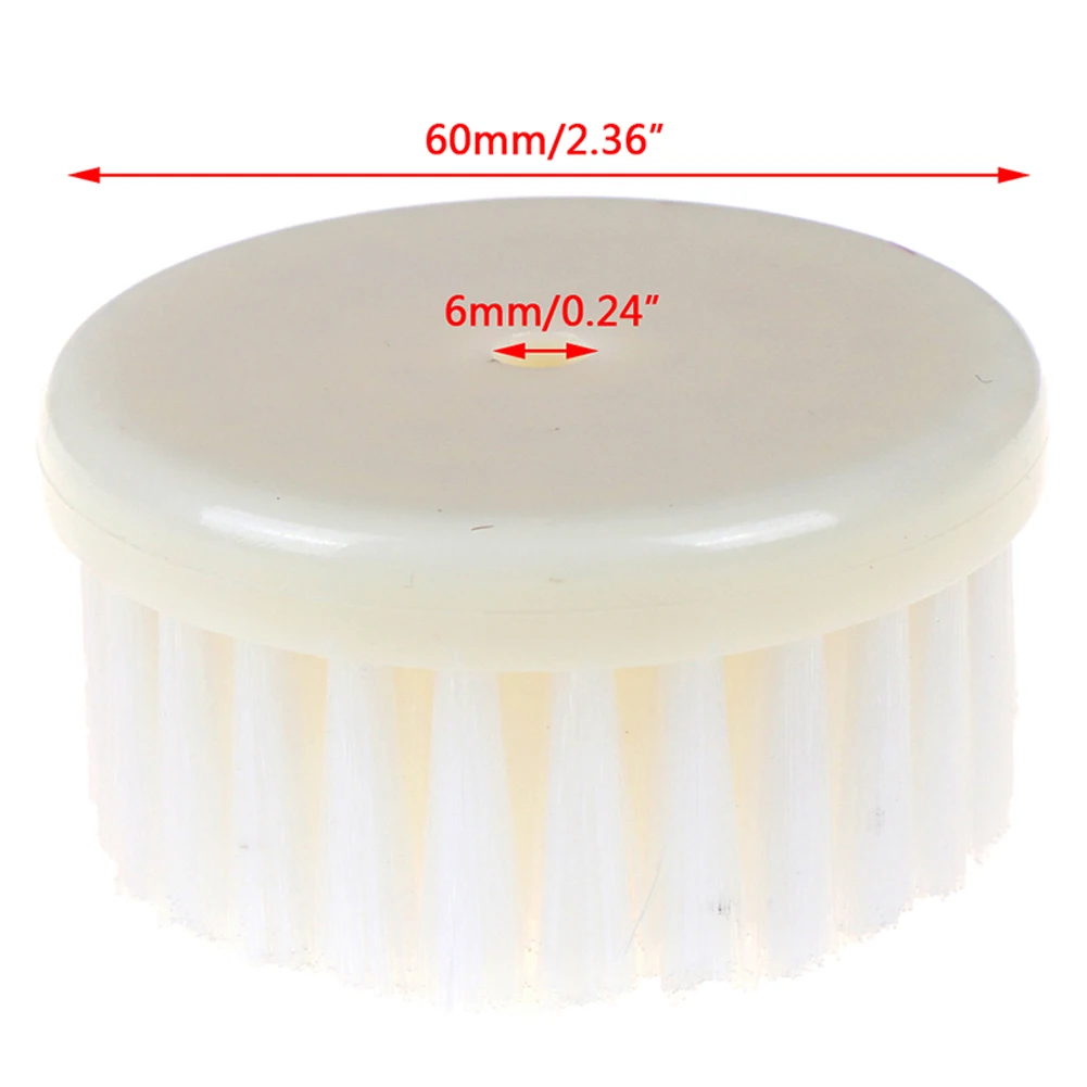 60mm White Soft Drill Powered Brush Head For Cleaning Car Carpet Bath Cleaning Of Fabric Sofa Carpet Leather Interior 3