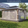 12 x 16ft Hardtop Gazebo, Widen Pole Outdoor Canopy, Aluminium Frame Galvanized Steel Double Roof Waterproof Gazebos 5