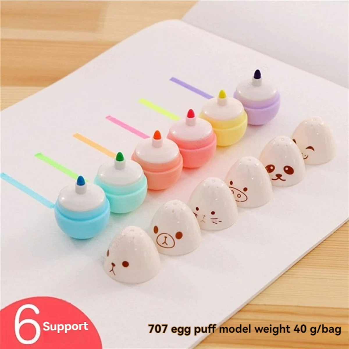 Highlighter Pen 6PCS/Set Leaves Mushroom Cute Kawaii Chalk Marker Pens Stationery School Supplies