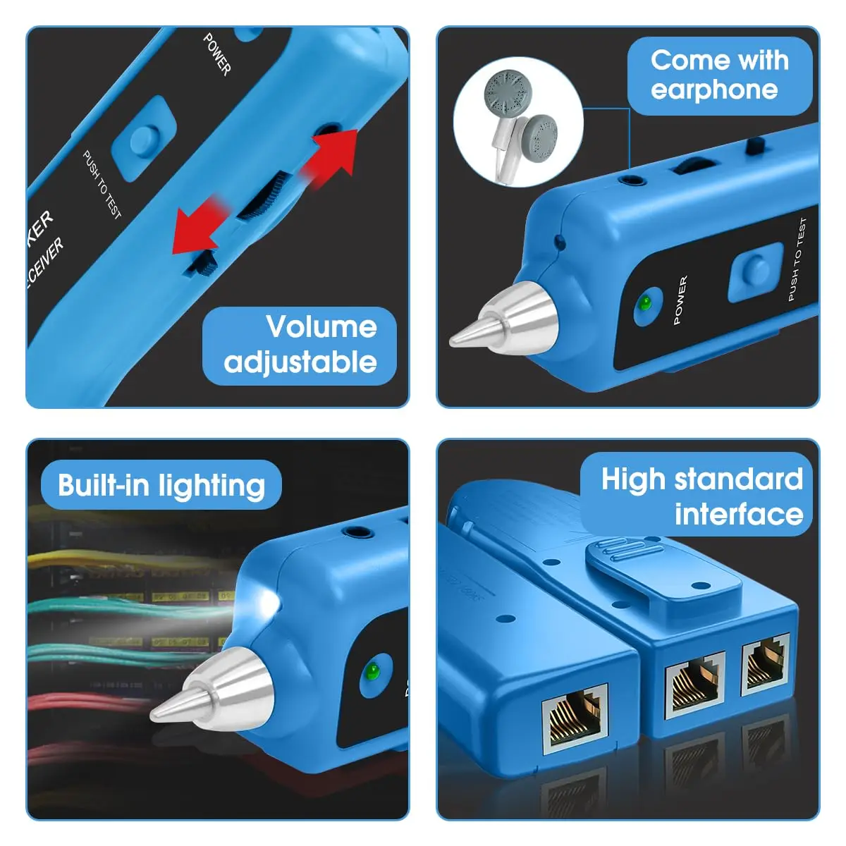 LAN Network Cable Tester Cat5 Cat6 RJ45 UTP STP Line Finder Telephone Wire Track