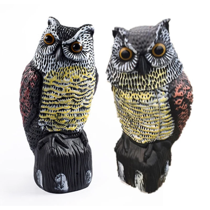 Description Picture 6 of itemOutdoor Bird Scarer Plastic Owl Scarecrow Rotating Head Owl Prowler Decoy Pest Repellent Pest Control Garden Protector Ornaments