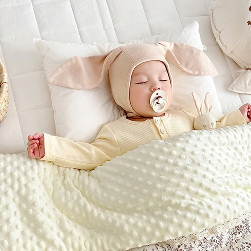 Babydeken met gestippelde achterkant Herfst Winter Swaddles voor babyjongens, meisjes