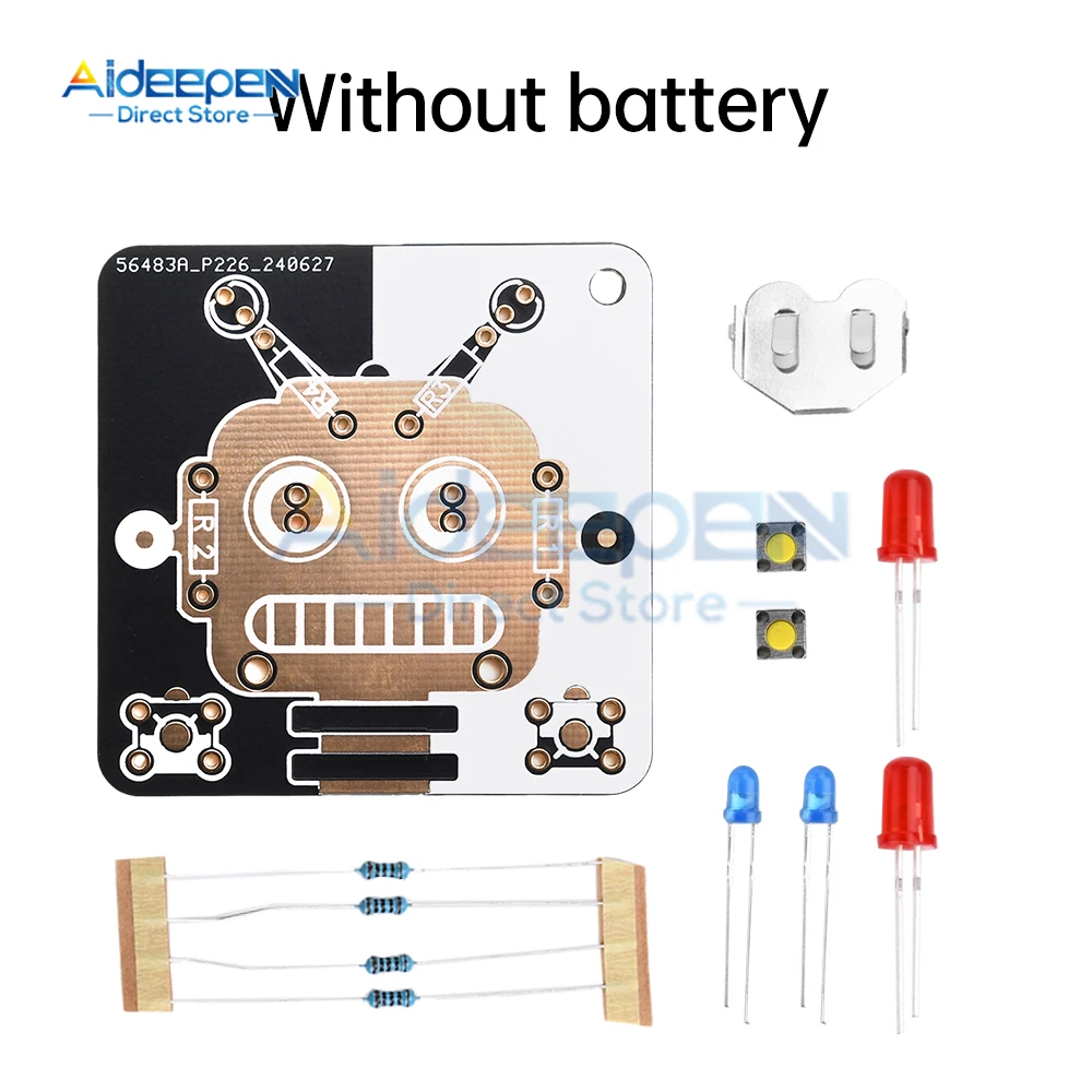 Kit elettronico fai-da-te Robot LED Componenti kit di saldatura fai-da-te Progetto di apprendimento elettronico fai-da-te (senza batteria) - immagine 6