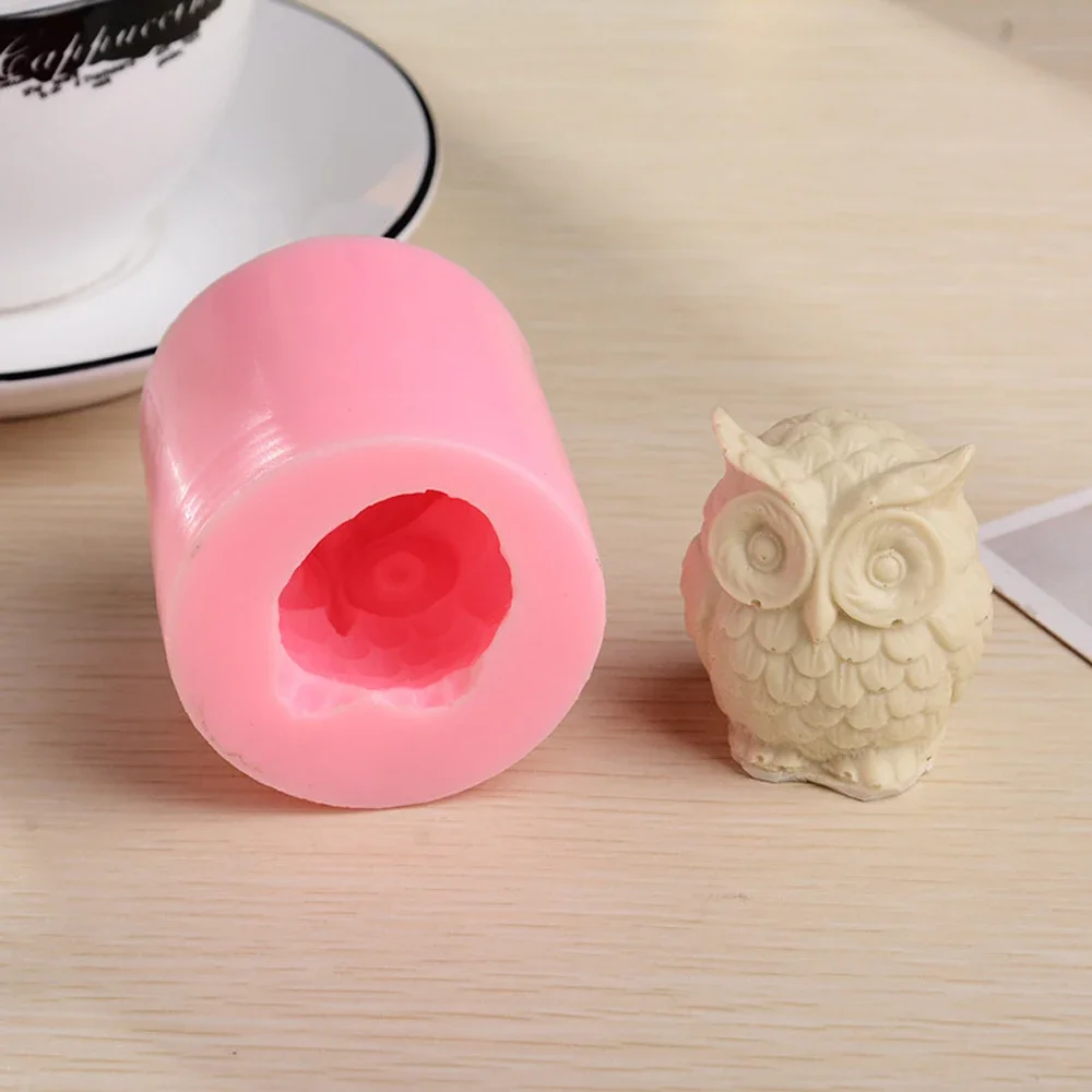 

3D DIY Silicone Fondant Owl Mold Cake Mould Cupcake Cartoon Animal Candle Soap Cement Molds Chocolate Baking Tool Cookie Craft