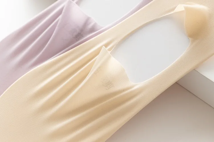 5 Paar Damen-Sockenpantoffeln, neue Eisseide, einfarbig, flache Mesh-Socken, unsichtbare, ultradünne, atmungsaktive Socken für Damen – Detail 13