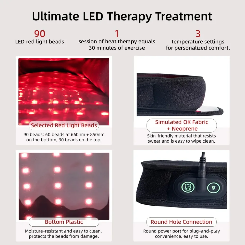 LLLT Infrared Therapy Slippers - Rechargeable Red Light Foot Massager for Home Use