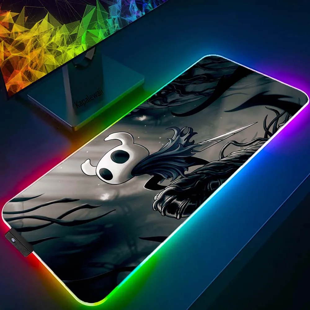 

Gaming Mousepad Hollow Knight Mousemat Oversize Rubber Pads RGB Pc 900x400mm XXL Mouse Pad Keyboard Pads Backlight Big Desk Mat