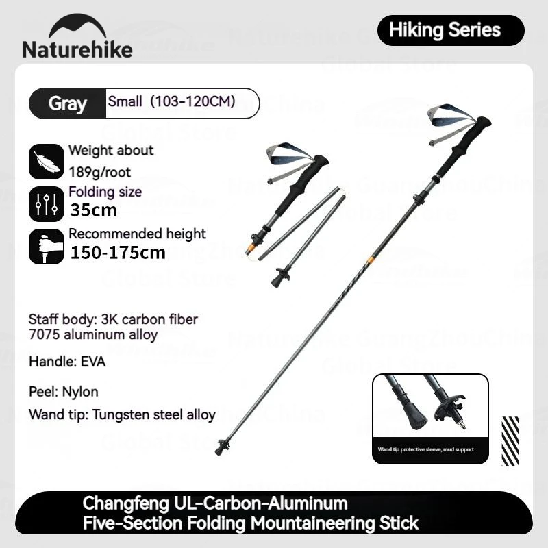 Trekking Poles Covacure Tri-Fold Lightweight 7075 Aluminum