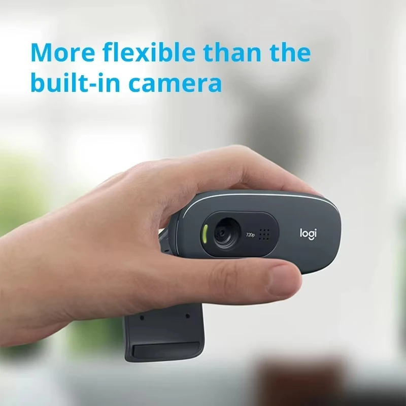 Webcam HD Logitech C270 C270i 720P originale al 100% con microfono integrato, USB 2.0, per PC e chat. - immagine 5