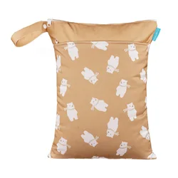 Vibrant Cartoon Print Reusable Waterproof Wet/Dry Bag with Dual Pockets and Handle (HF02)