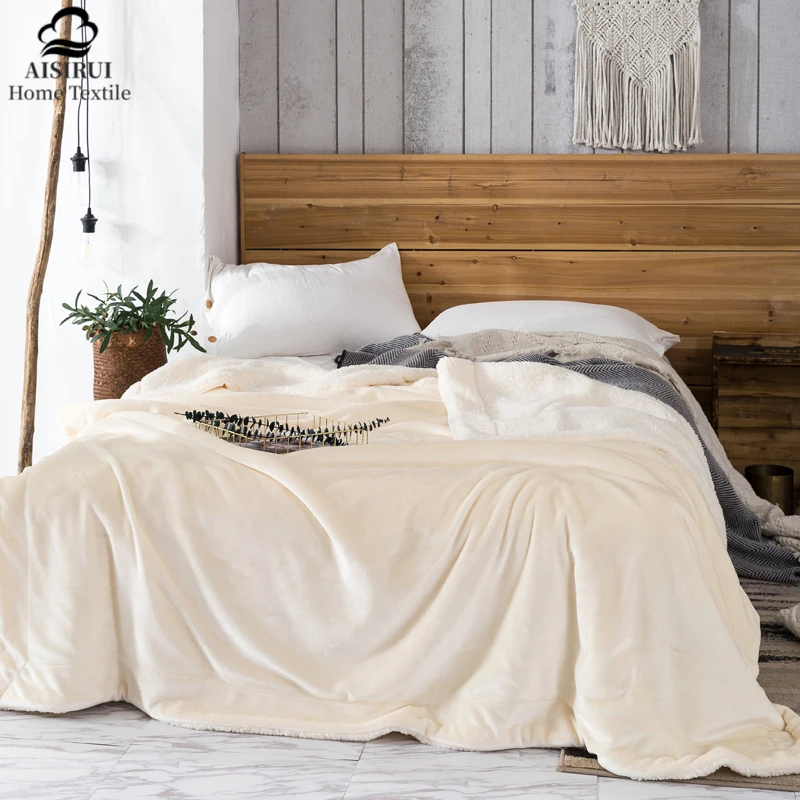

"59x79" Lamb Plush Blanket Home Bedspread on The Bed Plaid Chair Towel Washable Carpet Sofa Cover Decor Blanket Holiday Gifts