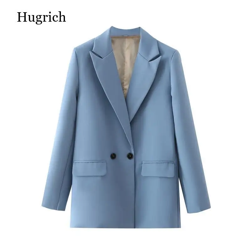Women Office Wear Suit Blazer 2021 Solid Casual Single Breasted Coat Jacket Long Sleeve Notched Collar Pockets Blazers