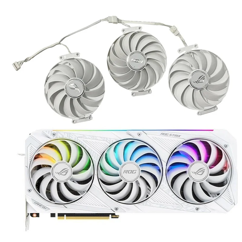 3 Pz 95Mm Cf1010U12S Dc 12V 0.45A Rtx3090 Gpu Koelventilator Voor Asus Rog Strix Rtx 3070 Ti 3080 Wit Oc Edition Gaming Fan