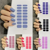 Heallor 53 Colors Nail Polish Stickers Pure Color Strips Waterproof Adhesive Nail Full Sticker Environmental Protection DIY Nai 1