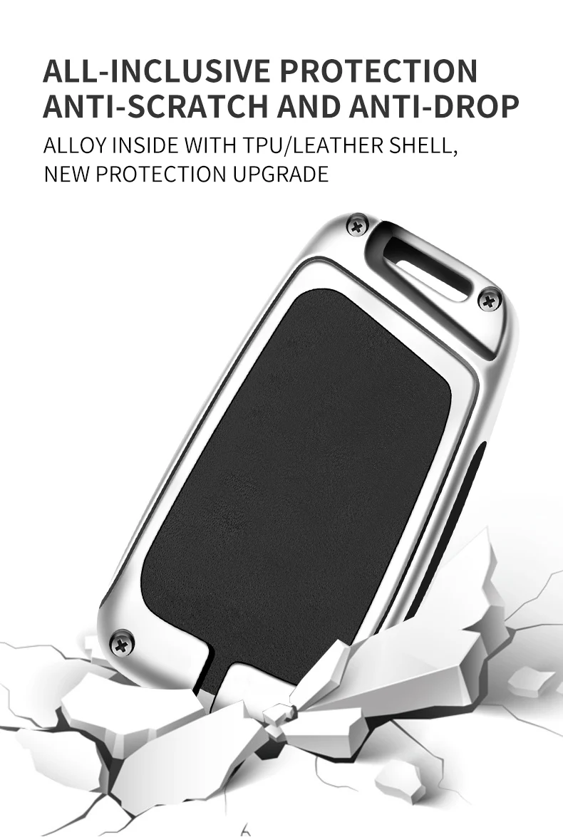 Custodia per chiave auto in pelle metallica Shell Fob per VW Volkswagen Passat B8 Magotan per Skoda Kodiaq Superb A7 per accessori per sedili - S097611265b7041e6b3f4b9adb7a8e408N