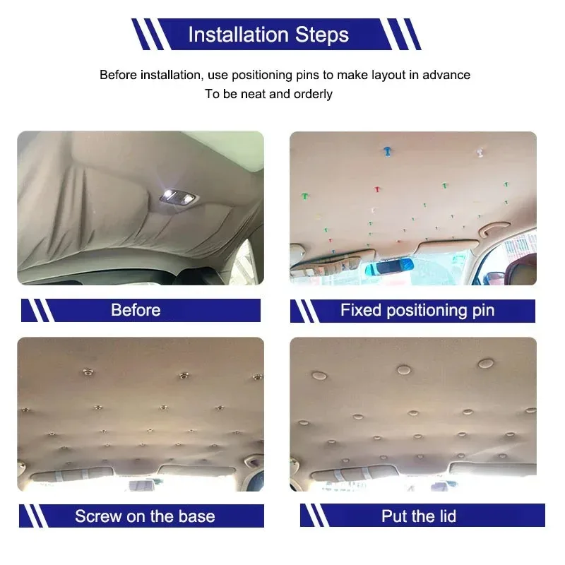 10-40pcs Car Interior Roof Fixing Buckles Screw Set Headliner Cloth Fabric Rivets Retainer Buckle Fastener Auto Accessories