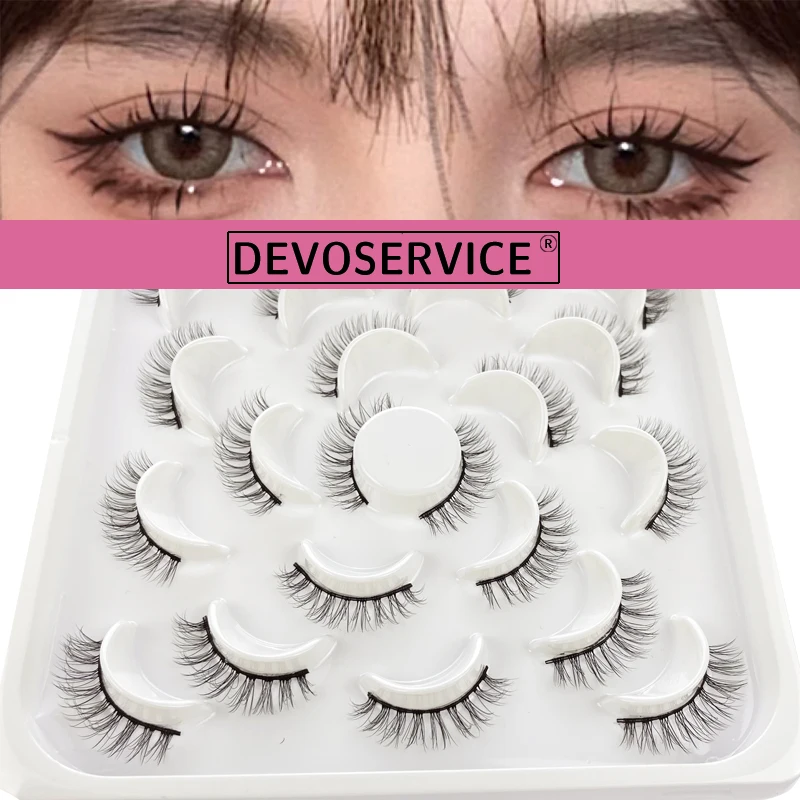 

DEVOSERVICE 10 Pairs 3D Mink Lashes Thick Long Eyelash Natural Fluffy Faux Mink Eyelashes Dramatic Volume Lashes Extension