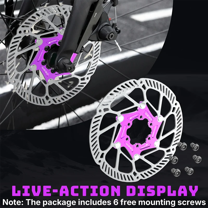 IIIPRO Fahrradbremsscheibe 140 mm 160 mm 180 mm Fahrrad-Scheibenbremsscheibe Wärmeableitung Fahrrad schwimmender Rotor Rennrad MTB-Rotoren – Detail 11