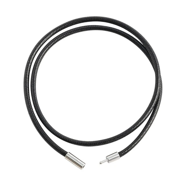 Cordon de collier noir cordon de collier en cuir tressé imperméable avec boucle d'insertion 634D 1