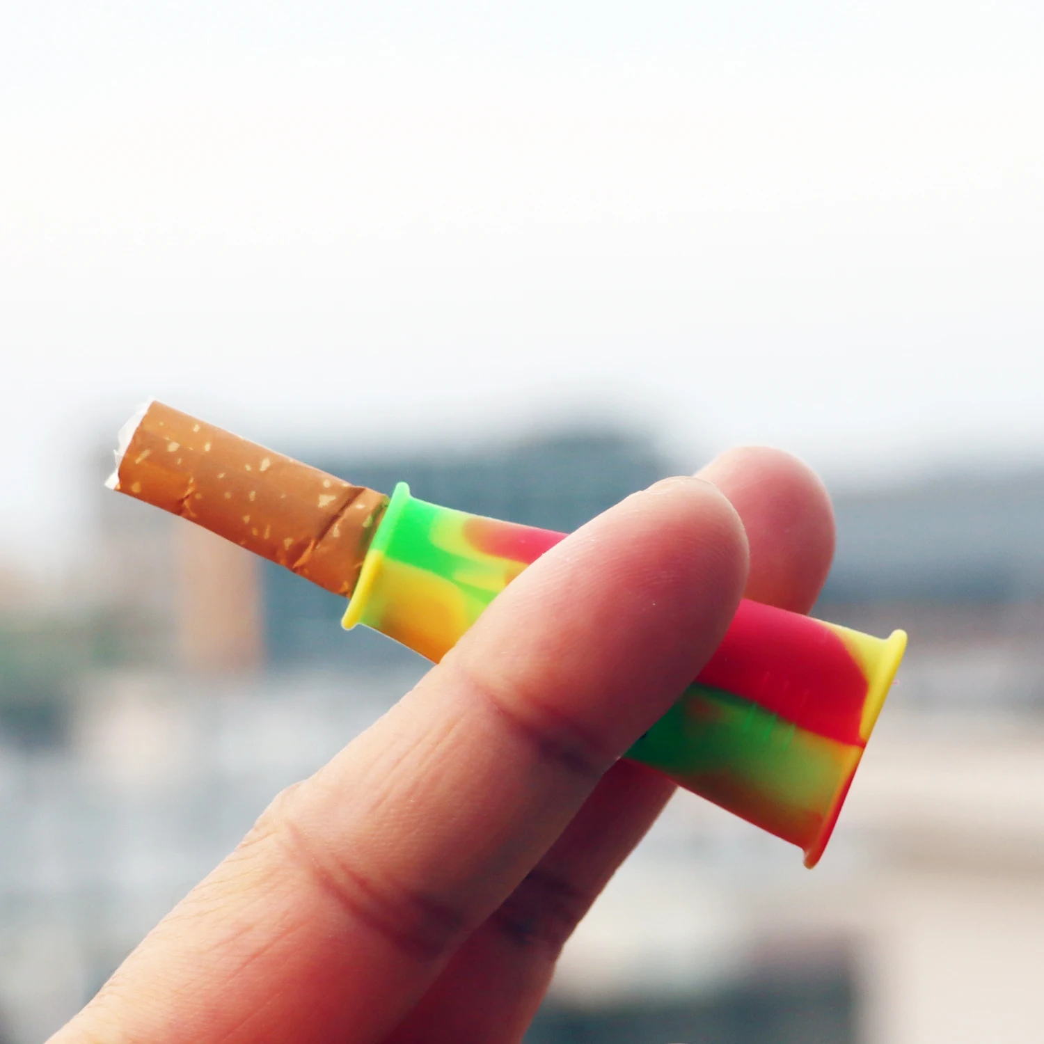 Silicone activated carbon smoking rolling paper filter nozzle cigarette tobacco nozzle pipes filter(1 nozzles+20 filters)