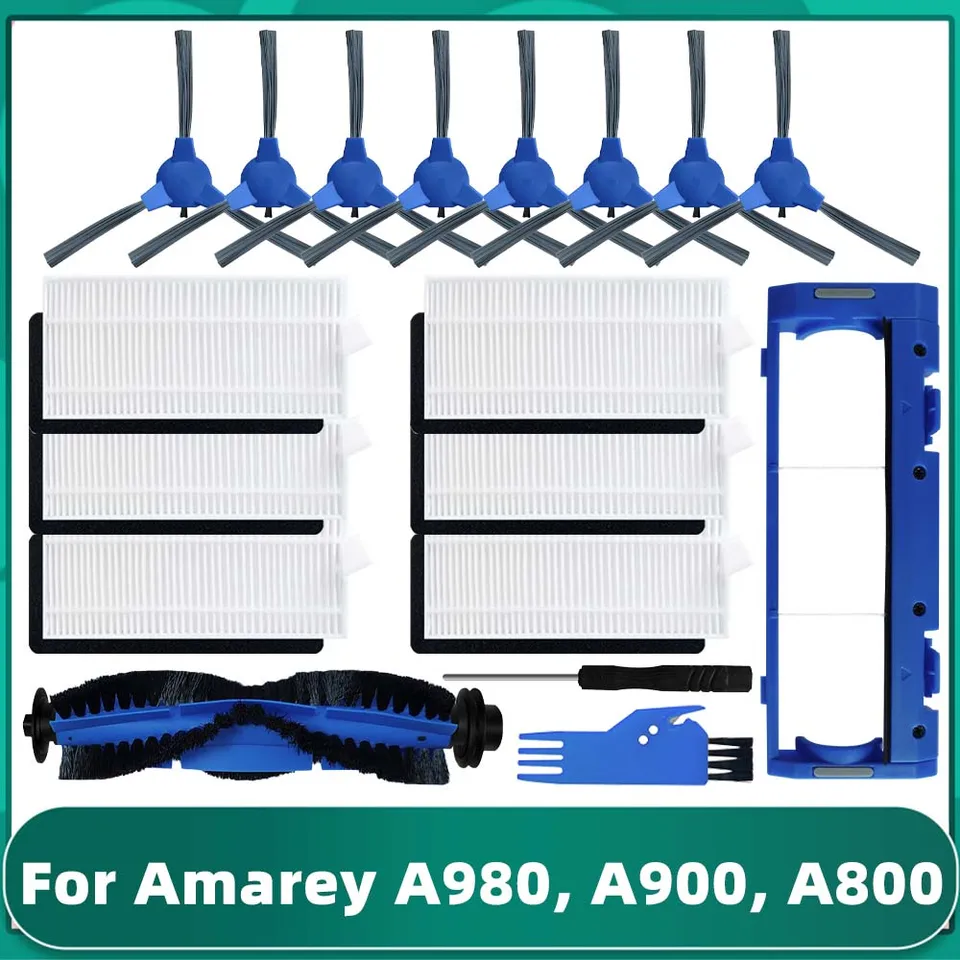 Set Accessori Aspirapolvere Robot 8 Pezzi, Spazzola A Rullo E Laterali + Filtri, Compatibile Con Coredy R3500 R500 R750 E Amarey A800 A900 (Marrone) - 3