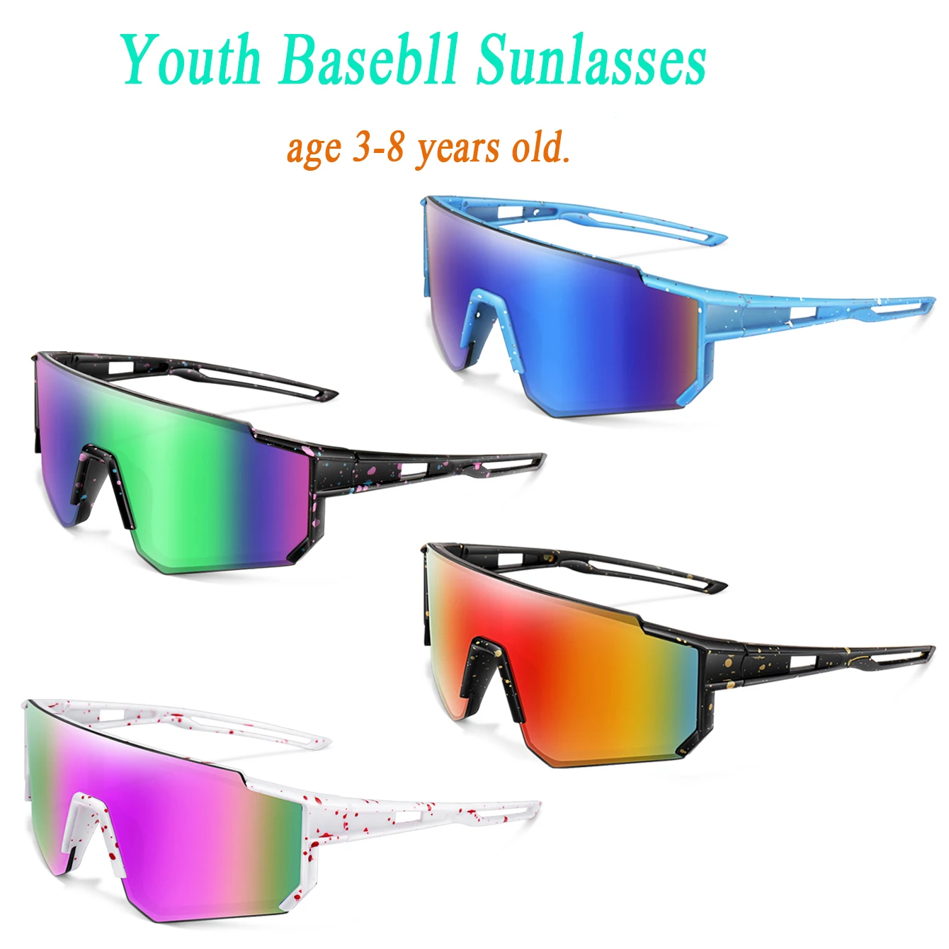 3-8 Year Old Kids Baseball Sunglasses Boys Girls Outdoor Bicycle Glasses UV400 Youth Sport Camping Mtb Bike Kids Eyewear kids sunglasses