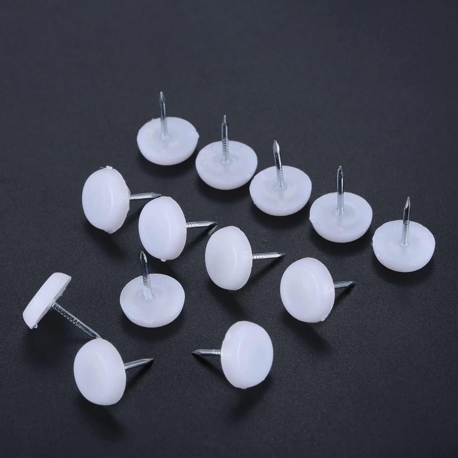 Furniture Leg Pads Furniture Pads 100Pc 14mm Furniture Feet Plastic Glide Nails Chair Table Leg Protector Pad White Anti Slip Furniture Foot Mats Chair Legs Cover