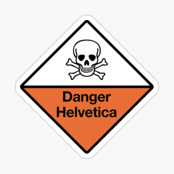 

Danger Helvetica 5PCS Car Stickers for Window Wall Motorcycle Room Decor Print Background Cartoon Fridge Anime Decorations
