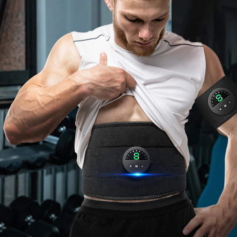 EMS elektriskā vēdera ķermeņa novājēšanas josta vidukļa josla Vieda vēdera muskuļu stimulators Abs treneris Fitness zaudēt svaru tauku dedzināšana_voghion.com