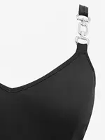 ROSEGAL Plus Size Women's Casual Dresses with Removable Belt，2026 New Adjustable Shoulder Strap Dresses Black Vestidos 5XL - Image 3