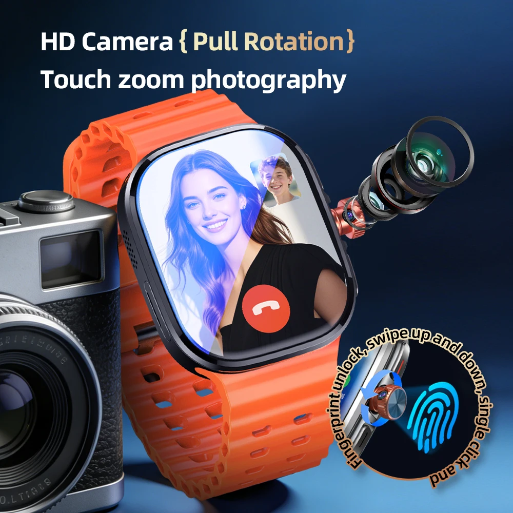 2.29inch Amoled 5G LTE Full Netcom Android 13.0 Smartwatch Smart Watch With 190° Rotary Camera Touch ID Infrared remote function 1