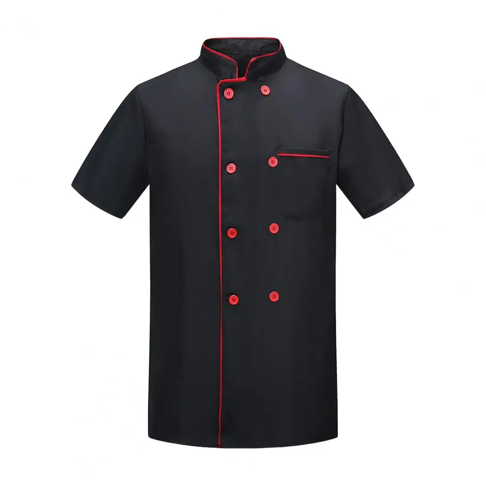 

Chef Clothes Breathable Stain-resistant Chef Uniform for Kitchen Bakery Restaurant Double-breasted Short for Cooks for Canteen