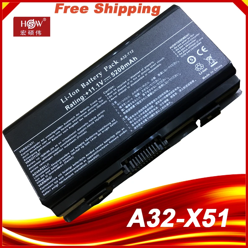 

A32-X51 battery for Asus T12C T12Jg T12Ug X51H X51L X51R X51RL X58 X58C X58L X58Le A31-T12 A32-T12 A32-X51 bateria akku