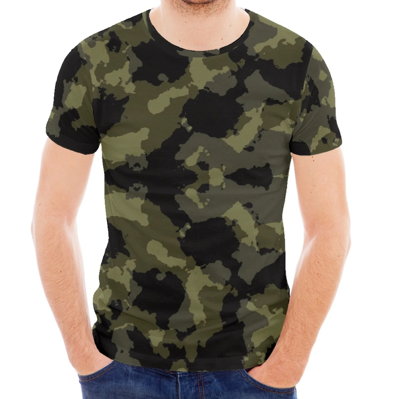 

Футболка мужская с коротким рукавом, новая спортивная Облегающая рубашка с принтом в гавайском и полинезийском стиле, роскошный Камуфляжный дизайн, лето