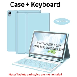 Bluetooth Keyboard Case & Protective Cover - Korean (Sky Blue A)