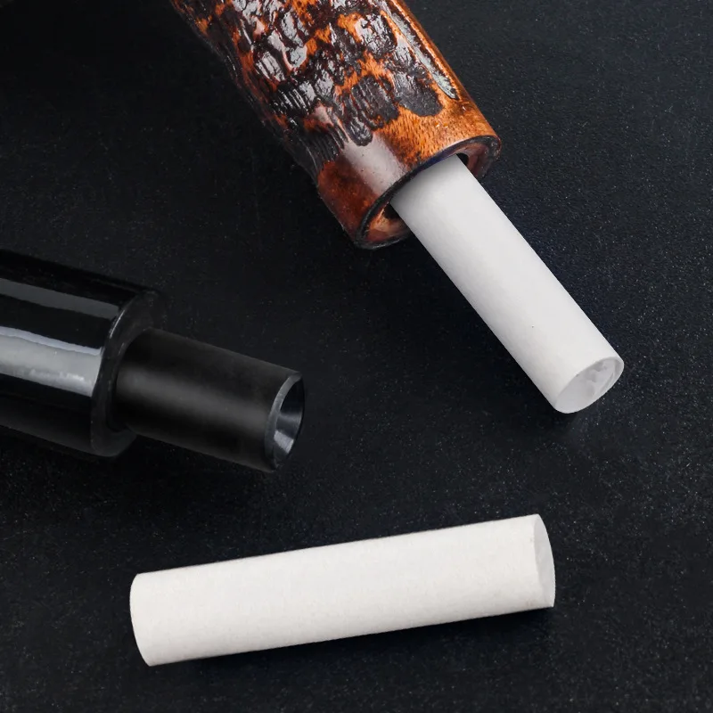 50Pcs Tobacco Smoking Pipe Filters 6mm Activated Carbon Tube Paper Filter Double Ceramics Sided Smoking Active Charcoal Tools tobacco smoking accessories smoking pipe filters