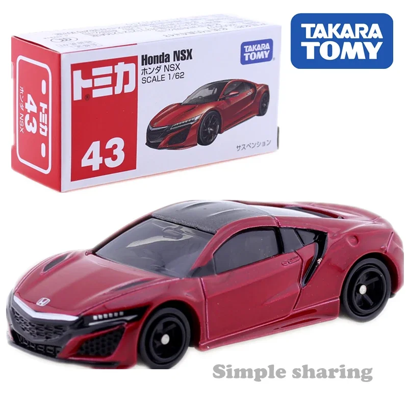 Takara Tomy Tomica No.43 Honda Nsx Car 1:62 Miniature Diecast Baby Toys Model Kit Pop Funny Kids Dolls Collectibles