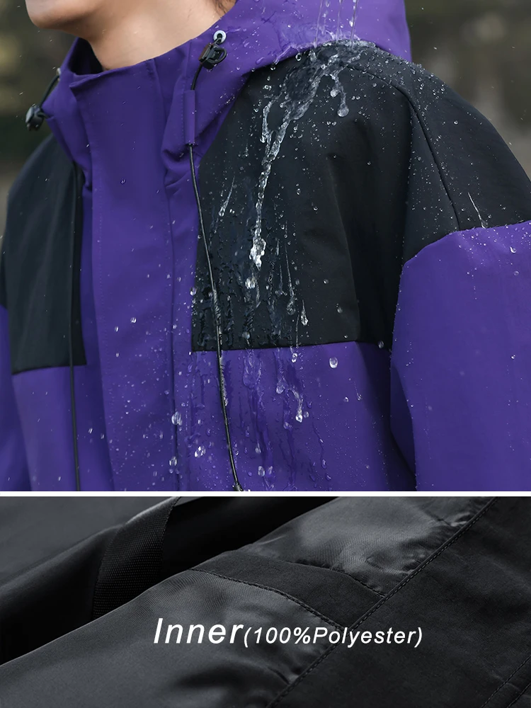 Spring Autumn Casual Jacket Men/Women Korean Fashion Patchwork Outdoor Unisex Couples Loose Coat Hooded Windbreaker Jackets 5