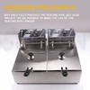 Double Tank Electric Fryer With Detachable Oil Filter Basket And Lid Stainless Steel Automatic Constant Temperature Fryer 4