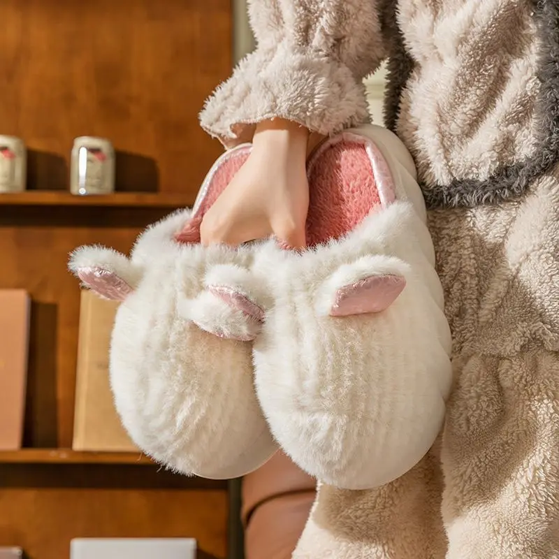 

Cotton Slippers Women Household Shoes Autumn Winter Cute Couple Home Slipper Indoor Thick Sole Insulation Plush Cotton Slipper