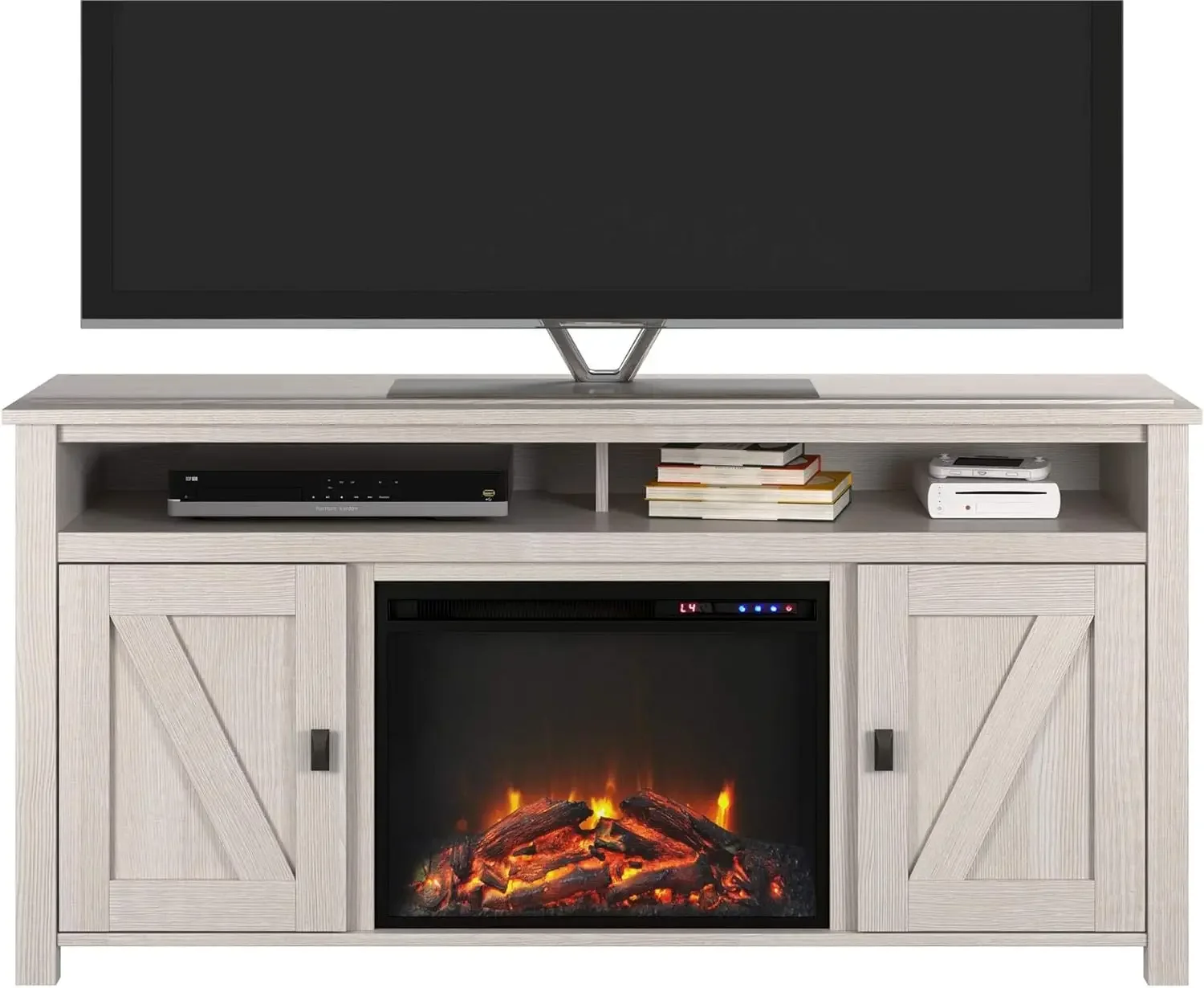 American Farmington Fireplace TV Console, Console for s up to 60 ", Ivory Pine