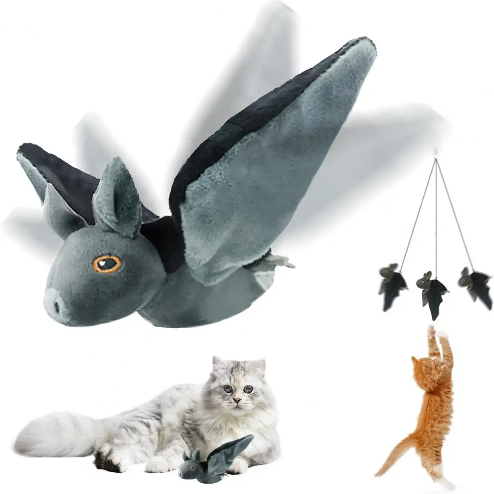 

Electric Cat Toy Interactive Rechargeable Cat Toys Flapping Bat Plush Toy with Sound Effect for Pet Exercise Enhance Indoor