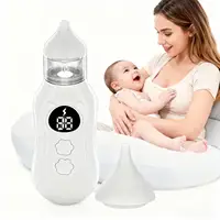 Electric Nasal Aspirator For Babies Rechargeable Booger Remover With Double Size Replacement Head Adjustable Suction Baby Nose