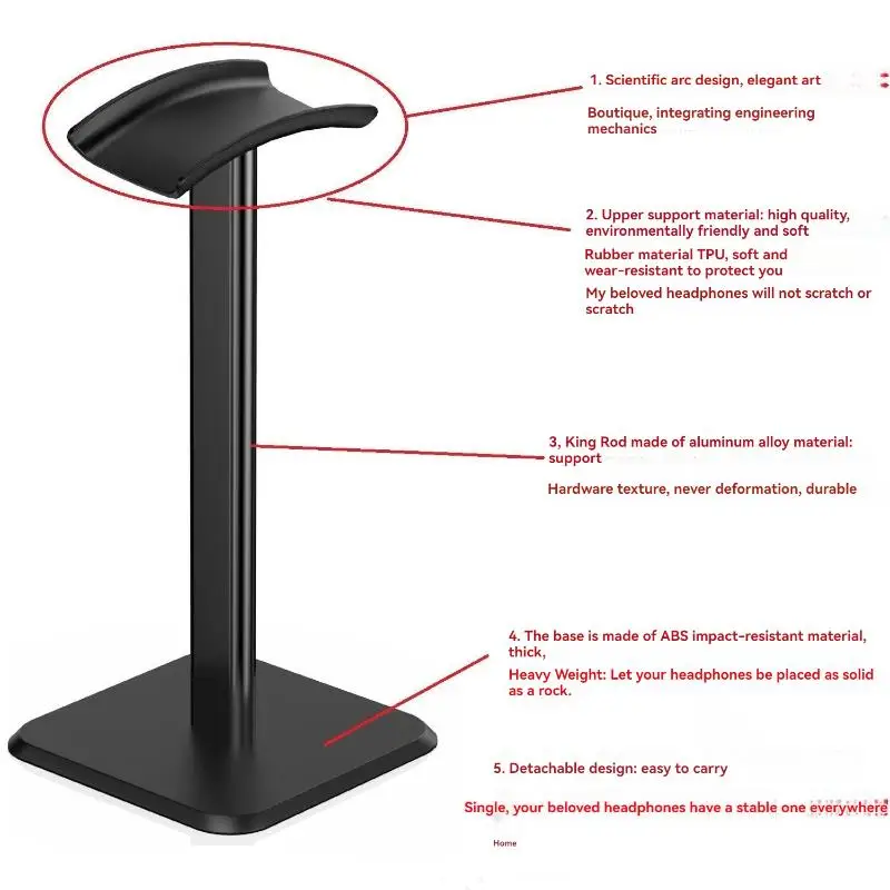 Aluminum Alloy ABS Gaming Headset Holder Stand