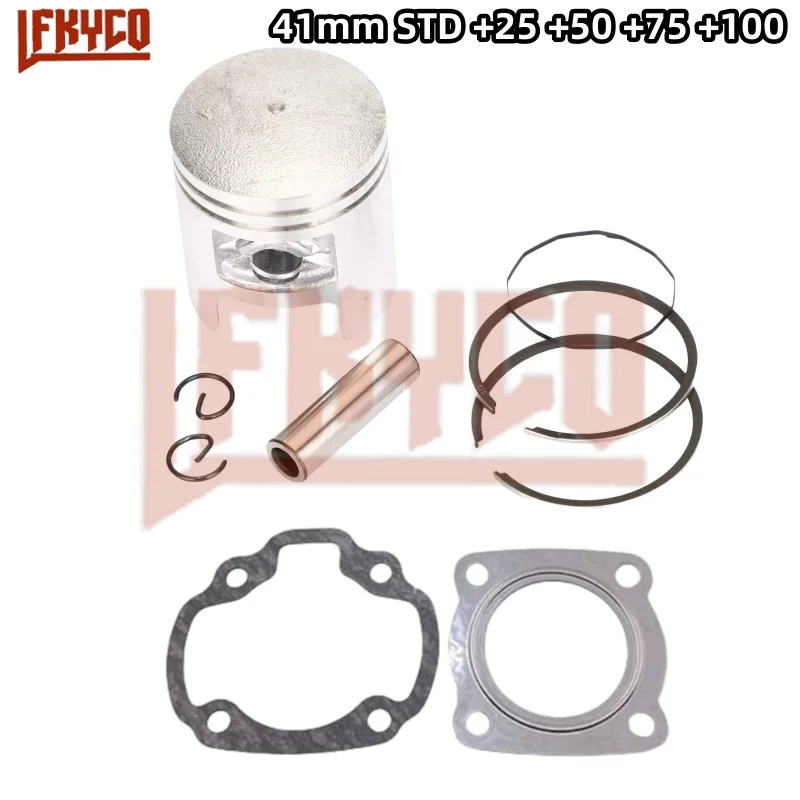High-Performance 41mm 2-Stroke Piston Kit with 10mm Pin & Rings for Motorcycles and Scooters