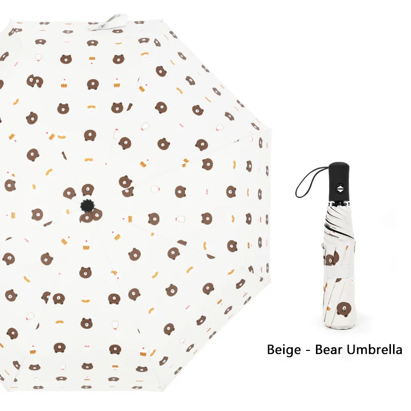 New Bear Umbrella Vinyl Sun Protective Sunshade Three Fold Automatic Umbrellas Brown Bear Umbrella Sun Umbrellas 11 S09773393d80b486a833129f2eb5927f67