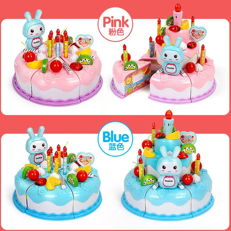 Children Pretend Cake Goodies Play Simulated Kitchen Toys Plastic Cutting Food Kids Toy Object Cognition Boys Girl Birthday Gift
