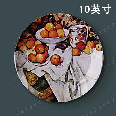 

10-Inch Cezanne Oil Painting Decorative Plates European Living Room Dining Room Background Wall Hanging Plate Craft Ceramic