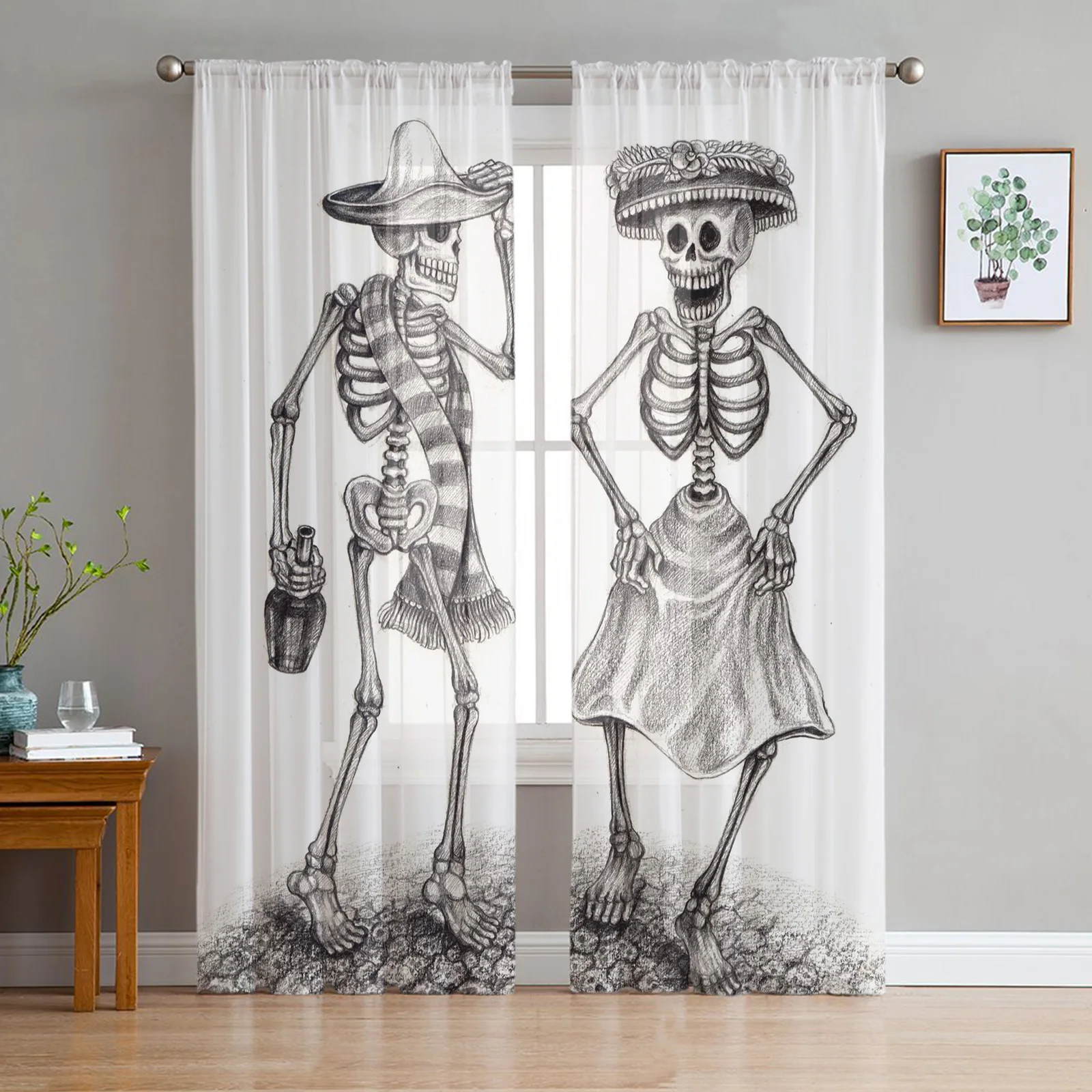Skull Curtains For Living Room