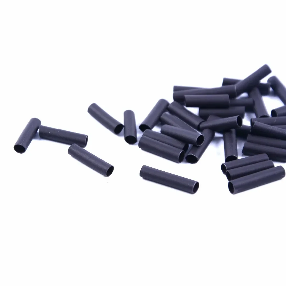 1000개 10mm 접착제 없는 헤어 익스텐션용 열수축 튜브 헤어 익스텐션용 퓨전 블랙/투명 튜브